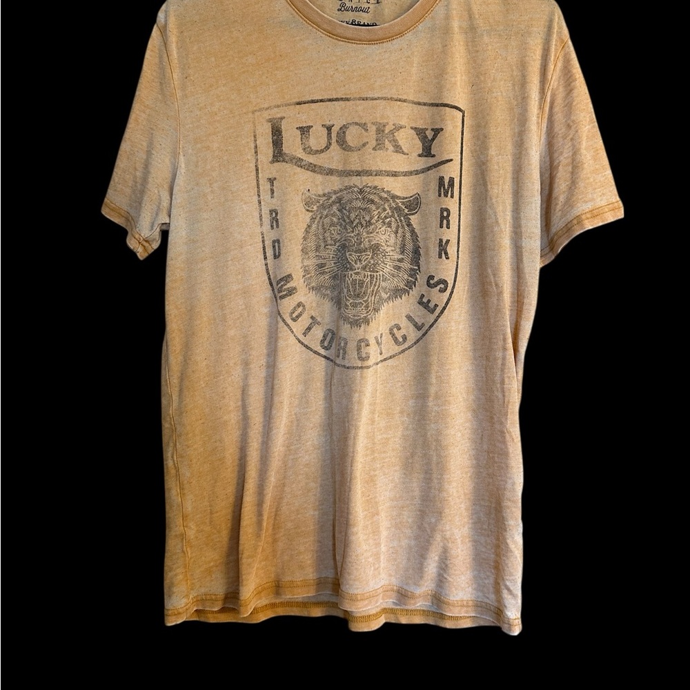 Lucky Brand Tan Motorcycle Graphic Tee